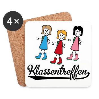 Lustiges Klassentreffen - Untersetzer (4er-Set) - Weiß - Vorne