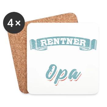 Ich bin kein Rentner ich bin Vollzeit Opa - Untersetzer (4er-Set) - Weiß - Vorne