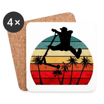 stunt scooter palms - Untersetzer (4er-Set) - Weiß - Vorne