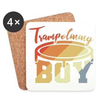 Garçon trampoline - Dessous de verre (lot de 4) - blanc - Devant