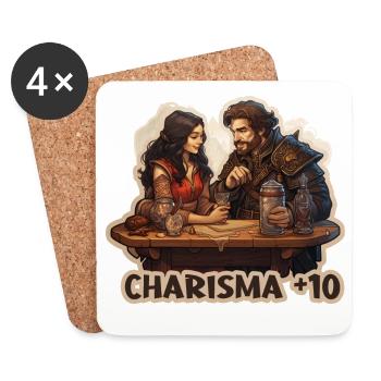Charisma Plus 10 Fantasy RPG Flirt Shirt - Coasters (set of 4) - white - Front