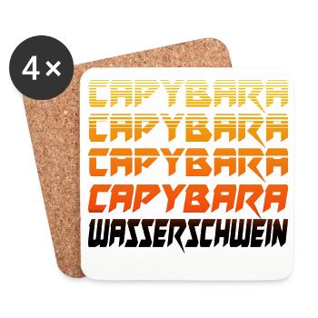 Capybara Wasserschwein - Untersetzer (4er-Set) - Weiß - Vorne