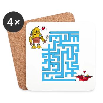 Das Labyrinth der Liebenden - Untersetzer (4er-Set) - Weiß - Vorne