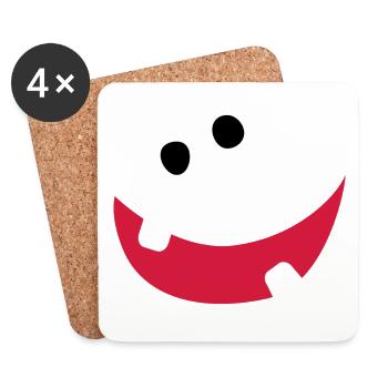 Lachen Monster Zombie Zähne Kinder Halloween - Untersetzer (4er-Set) - Weiß - Vorne