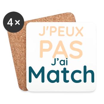 j'e peux pas j'ai match - Dessous de verre (lot de 4) - blanc - Devant
