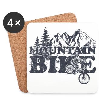 Mountain Bike Ride - Coasters (set of 4) - white - Front