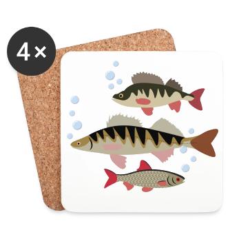 Poisson - Dessous de verre (lot de 4) - blanc - Devant