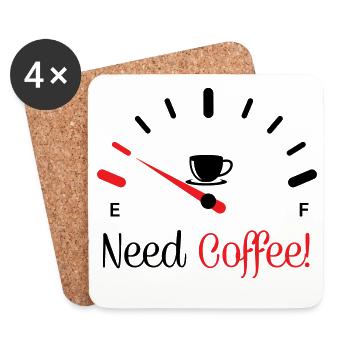 Brauche Kaffee 1 - Untersetzer (4er-Set) - Weiß - Vorne