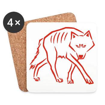 Stepping Down (Red) - Coasters (set of 4) - white - Front