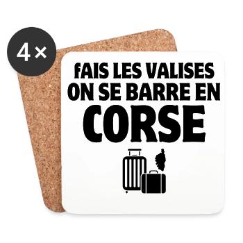Corse, je suis Corse, île de beauté - Dessous de verre (lot de 4) - blanc - Devant