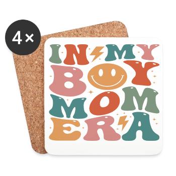 Colorful Design with Vintage Smile and Symbols - Coasters (set of 4) - white - Front