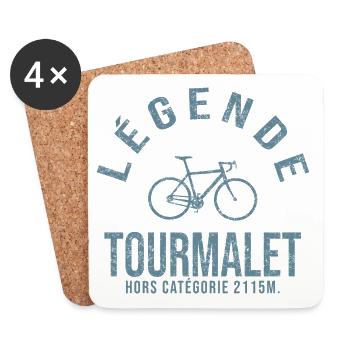 vélo Col Tourmalet cadeau velo - Dessous de verre (lot de 4) - blanc - Devant