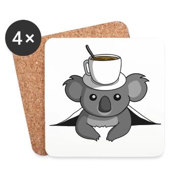 Kaffee Koala - Untersetzer (4er-Set) - Weiß - Vorne