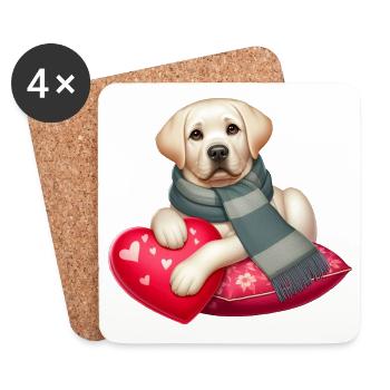 Labrador Retriever Le modèle - Dessous de verre (lot de 4) - blanc - Devant
