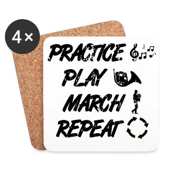 French horn player routine - Coasters (set of 4) - white - Front