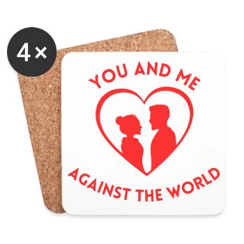 You and me Against the world - Coasters (set of 4) - white - Front