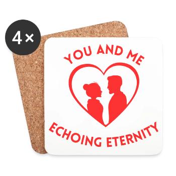 You and me Echoing eternity - Untersetzer (4er-Set) - Weiß - Vorne