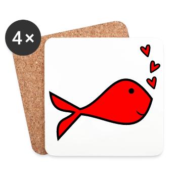 HERZ. HERZ. VALENTINSTAG. LIEBE. LIEBE. PAAR. - Untersetzer (4er-Set) - Weiß - Vorne