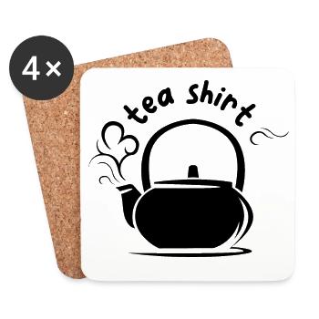tea shirt Kanne Symbol lustige Sprüche comic icon - Untersetzer (4er-Set) - Weiß - Vorne