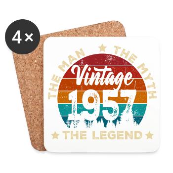 Jahrgang 1957 Legende Emblem - Untersetzer (4er-Set) - Weiß - Vorne
