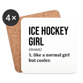 Hockey sur glace - Dessous de verre (lot de 4) - blanc - Devant