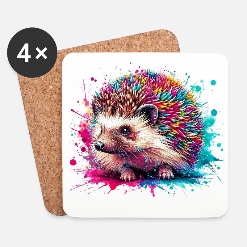 Igel - Untersetzer (4er-Set) - Weiß