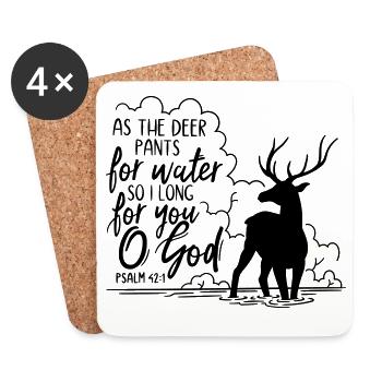 Comme le cerf halète pour l’eau - Dessous de verre (lot de 4) - blanc - Devant