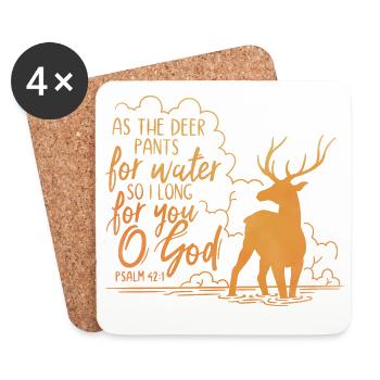 Comme le cerf halète pour l’eau - Dessous de verre (lot de 4) - blanc - Devant