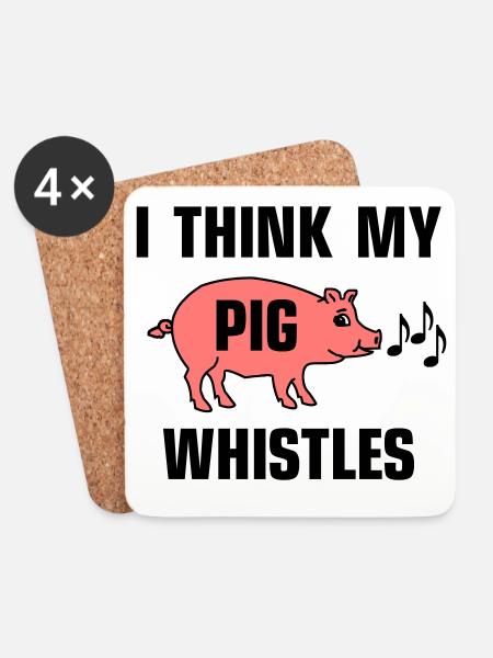 I think my pig whistles - Mein Schwein pfeift - Untersetzer (4er-Set) - Weiß