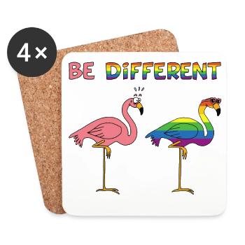 être différent - Dessous de verre (lot de 4) - blanc - Devant