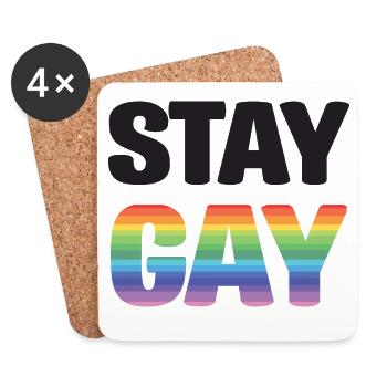 LGBTQ Pride Month - Stay Gay - Coasters (set of 4) - white - Front