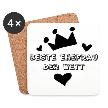 Beste Ehefrau der Welt - Untersetzer (4er-Set) - Weiß - Vorne