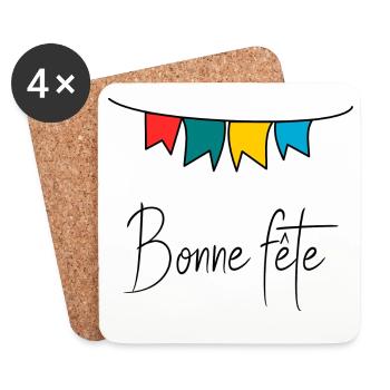HAPPY FATHER'S DAY. DAD. FATHER'S DAY. FATHER - Coasters (set of 4) - white - Front