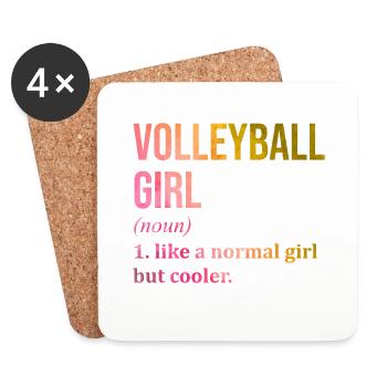 volley-ball - Dessous de verre (lot de 4) - blanc - Devant
