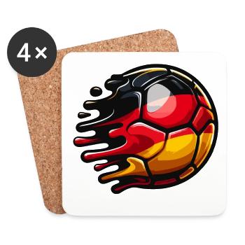 Deutschland Fußball - Untersetzer (4er-Set) - Weiß - Vorne