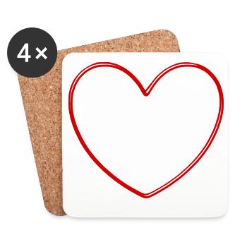 Cadeau de la Saint-Valentin La Saint-Valentin - Dessous de verre (lot de 4) - blanc - Devant