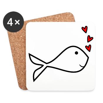 HEART. THANK YOU. MISTRESS. MASTER. THANK YOU MISTRESS. - Coasters (set of 4) - white - Front
