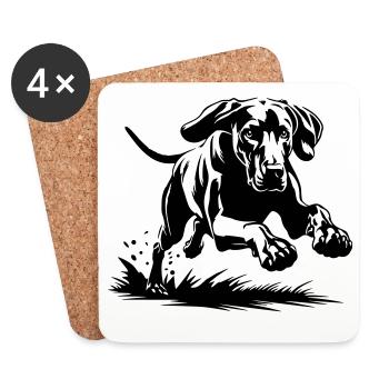 Weimaraner - Untersetzer (4er-Set) - Weiß - Vorne