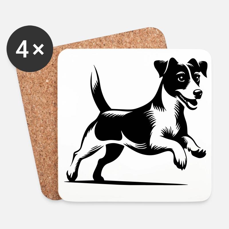 Jack Russell Terrier - Untersetzer (4er-Set) - Weiß