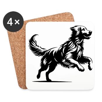 Golden Retriever - Coasters (set of 4) - white - Front
