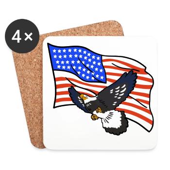Adler USA amerikanische Flagge 4. Juli - Untersetzer (4er-Set) - Weiß - Vorne
