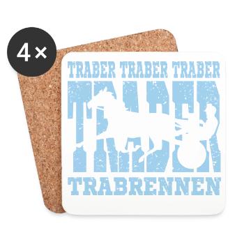 Des trotteurs en route vers le but - Dessous de verre (lot de 4) - blanc - Devant