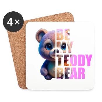 Be my Teddy Bear Design - Coasters (set of 4) - white - Front