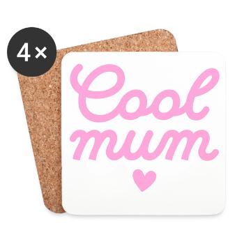 Emotive Pink Casual Mother's Day Design - Coasters (set of 4) - white - Front