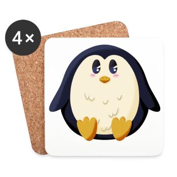 Chubby Penguin - Coasters (set of 4) - white - Front