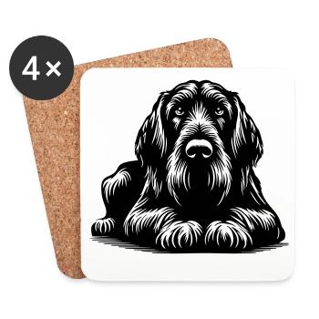 Spinone Italiano - Untersetzer (4er-Set) - Weiß - Vorne