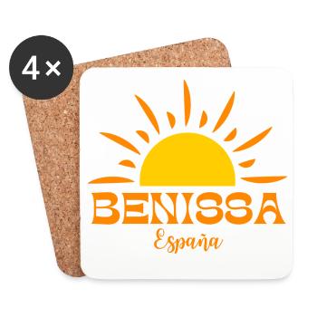 Benissa España Sonnenaufgang Design - Untersetzer (4er-Set) - Weiß - Vorne