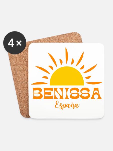 Benissa Espana Sunrise Design - Coasters (set of 4) - white