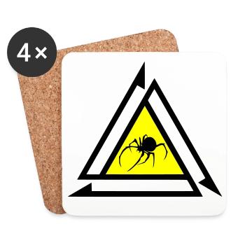 Spinne - Untersetzer (4er-Set) - Weiß - Vorne