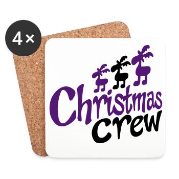 lustiges Team zu Weihnachten - Untersetzer (4er-Set) - Weiß - Vorne